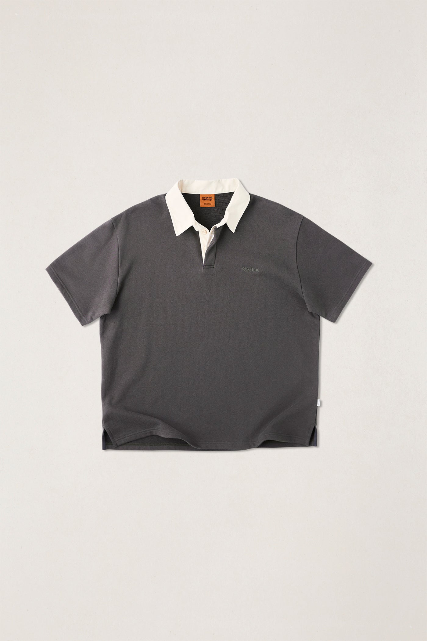 Koa Ss Rugby Polo Charcoal – Rhythm