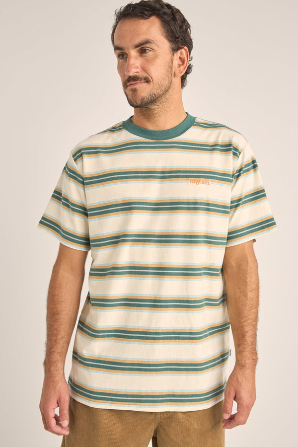 Everyday Stripe SS T-Shirt Vintage Green