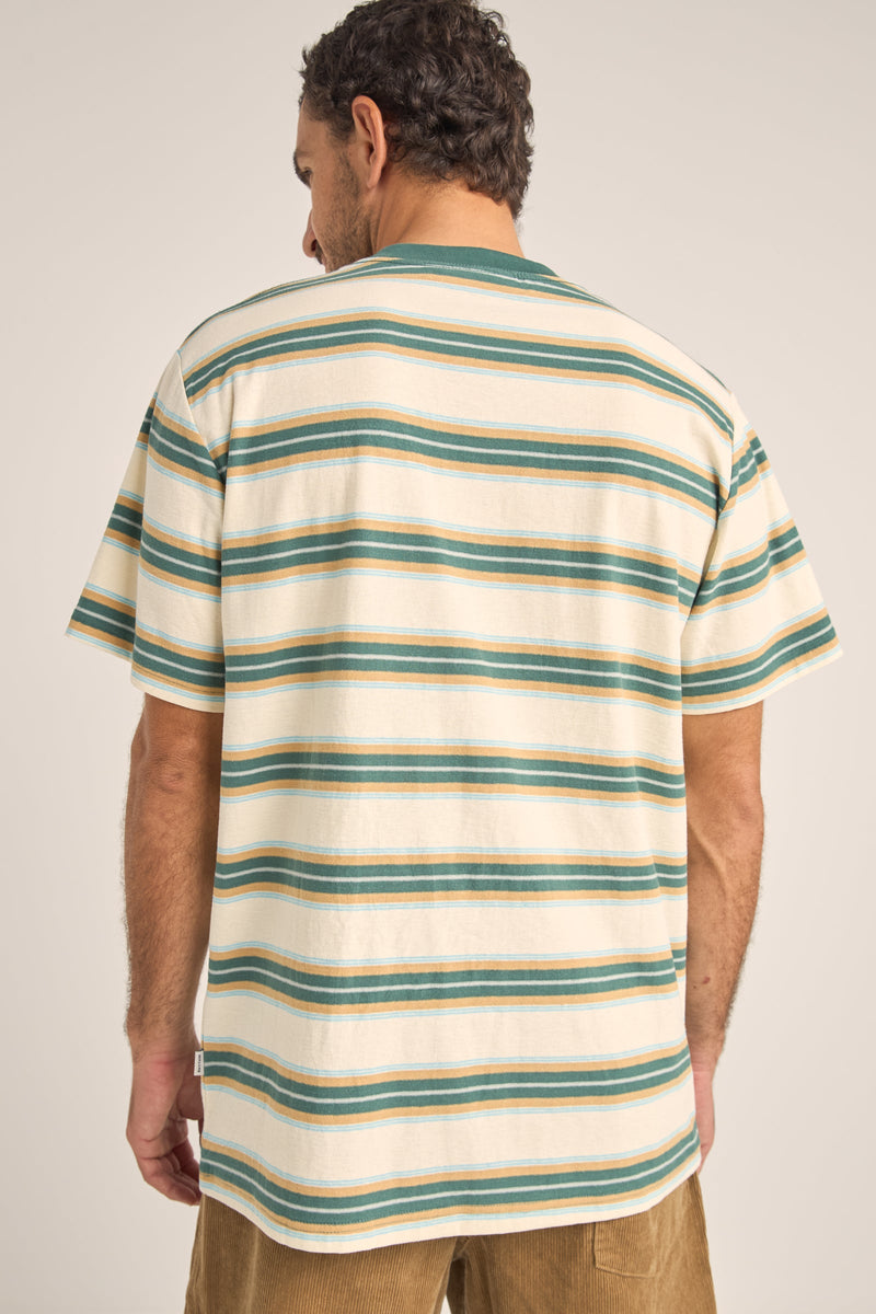 Everyday Stripe SS T-Shirt Vintage Green