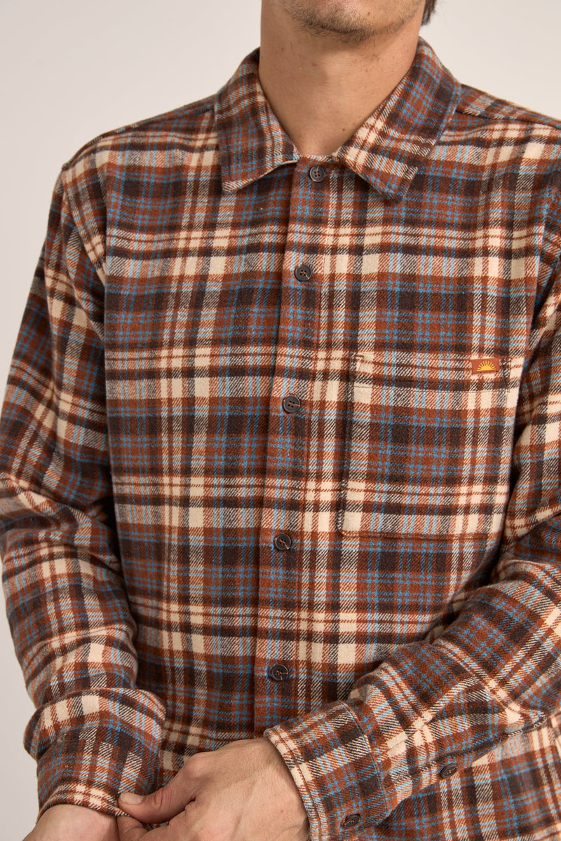 Albert Check LS Shirt Almond