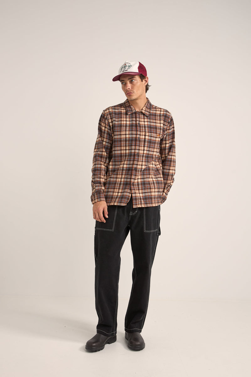 Albert Check LS Shirt Almond