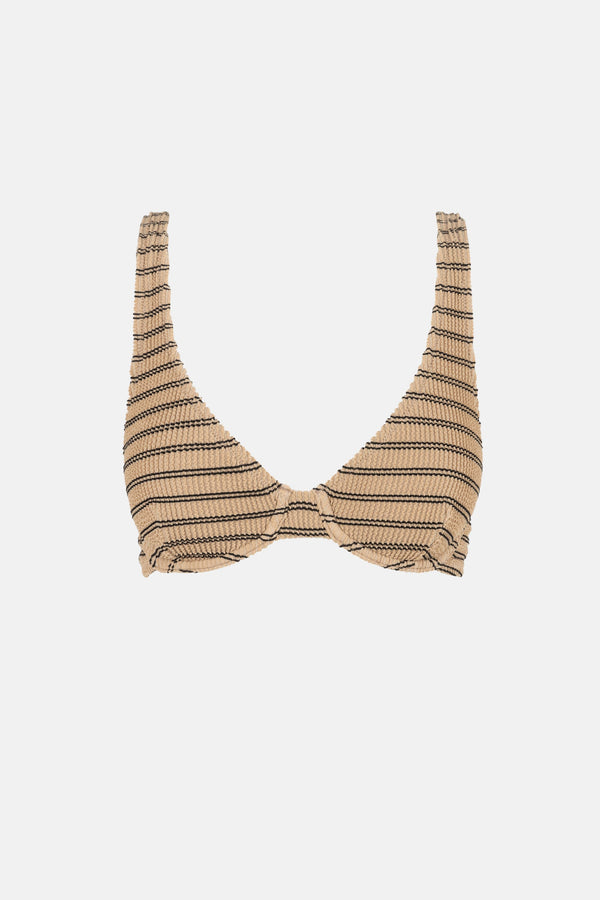 Sol Stripe Underwire Top Black