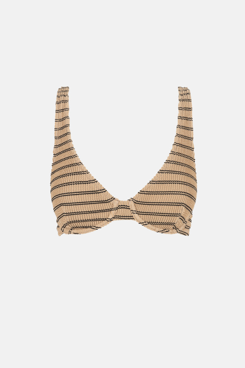 Sol Stripe Underwire Top Black