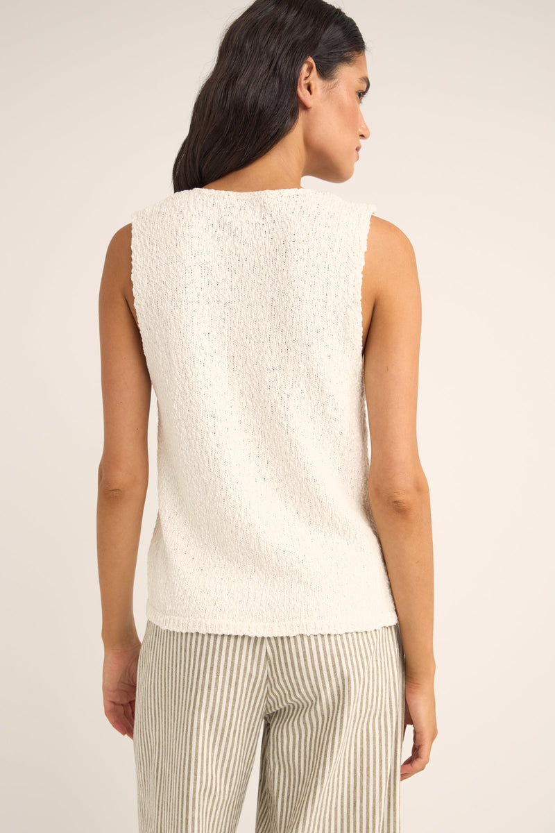 Adele Longline Knit Vest White