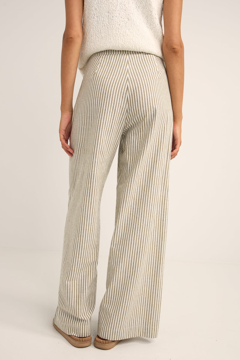 Valley Stripe Wide Leg Pant Ivy