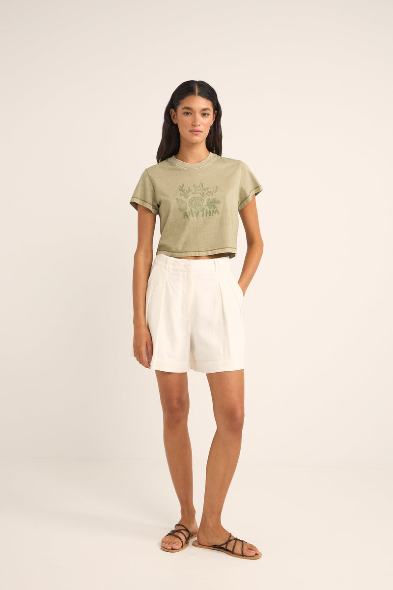 Beachcomber Crop Crew Tee Ivy