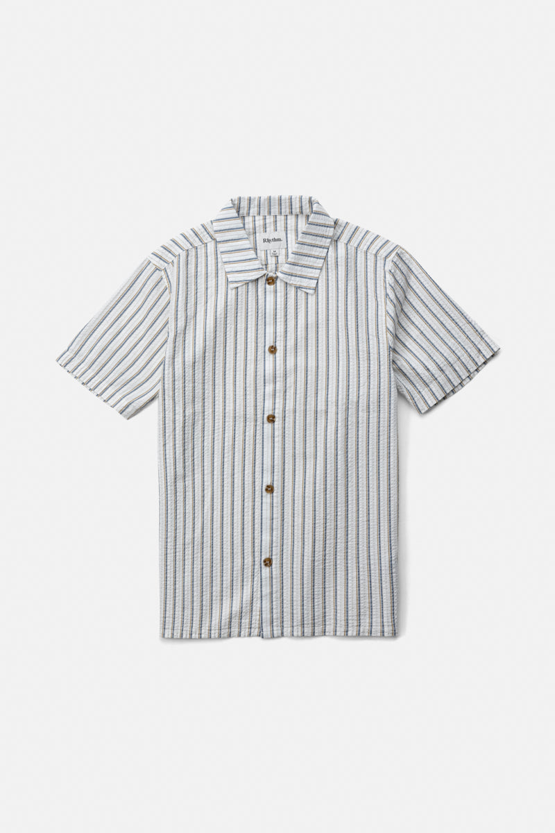 Seersucker Stripe Ss Shirt White