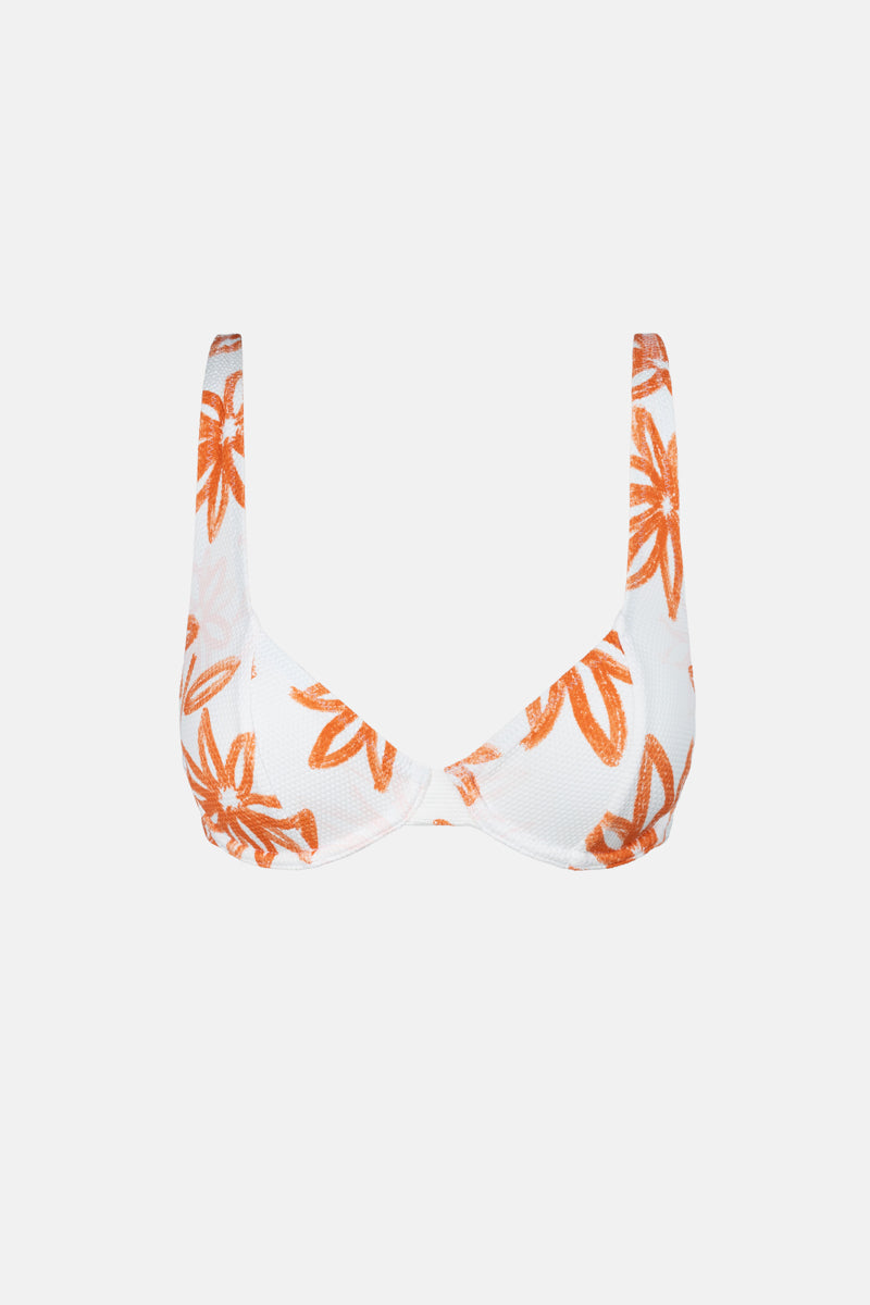 Sanctuary Floral Panelled Underwire Top White