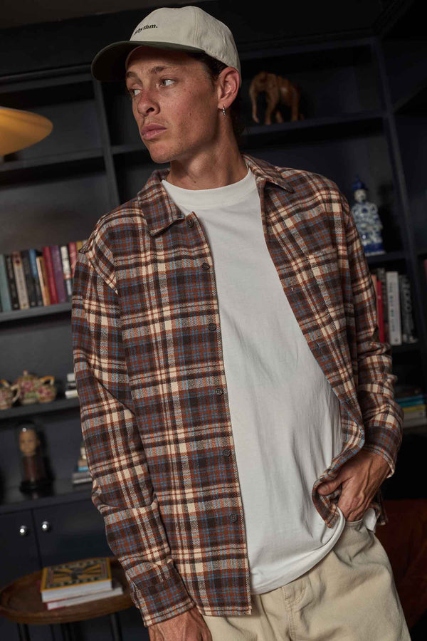 Albert Check LS Shirt Almond