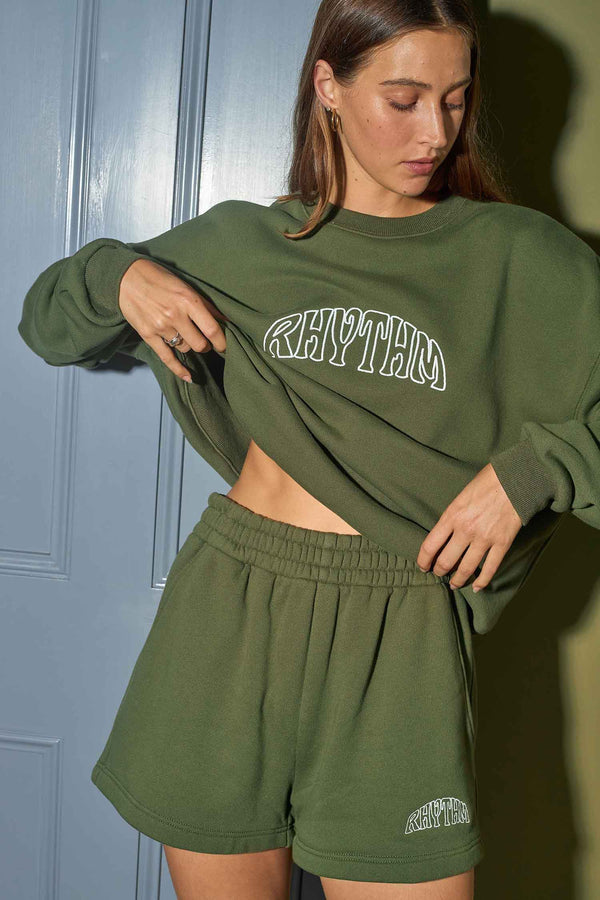 College Fleece Short Olive