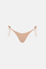 Lola Check Tie Side Hi Cut Pant Clay