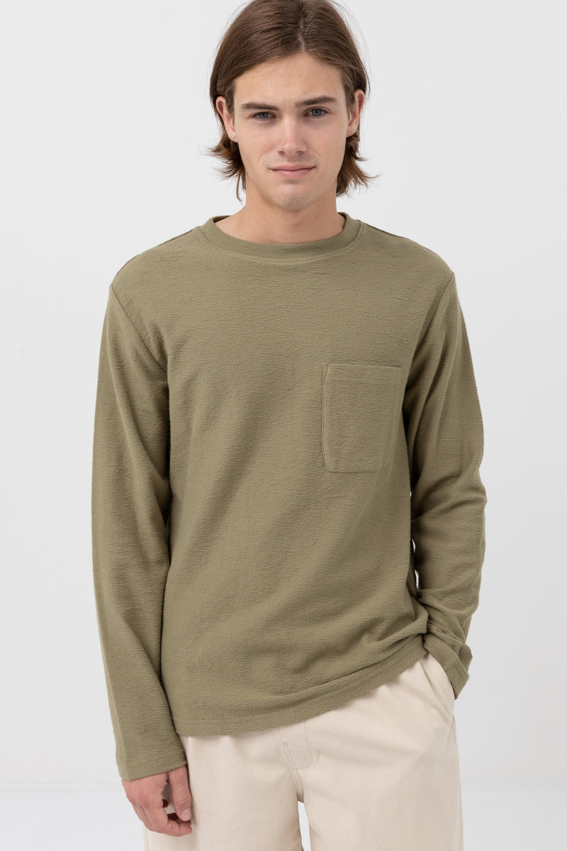 Vintage Textured Ls T Shirt Fatigue