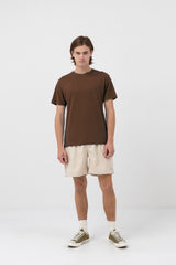 Linen Ss T Shirt Brown