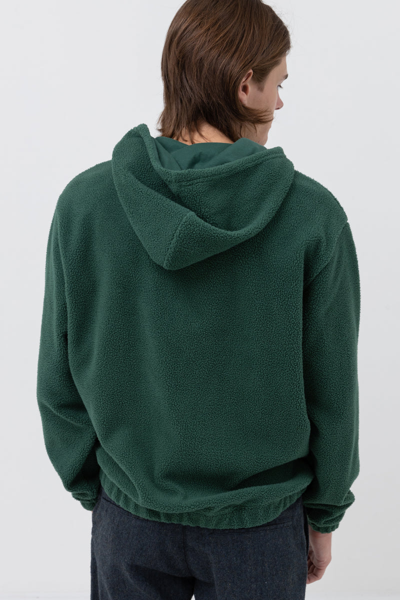 Reverse Fleece Hood Kelp