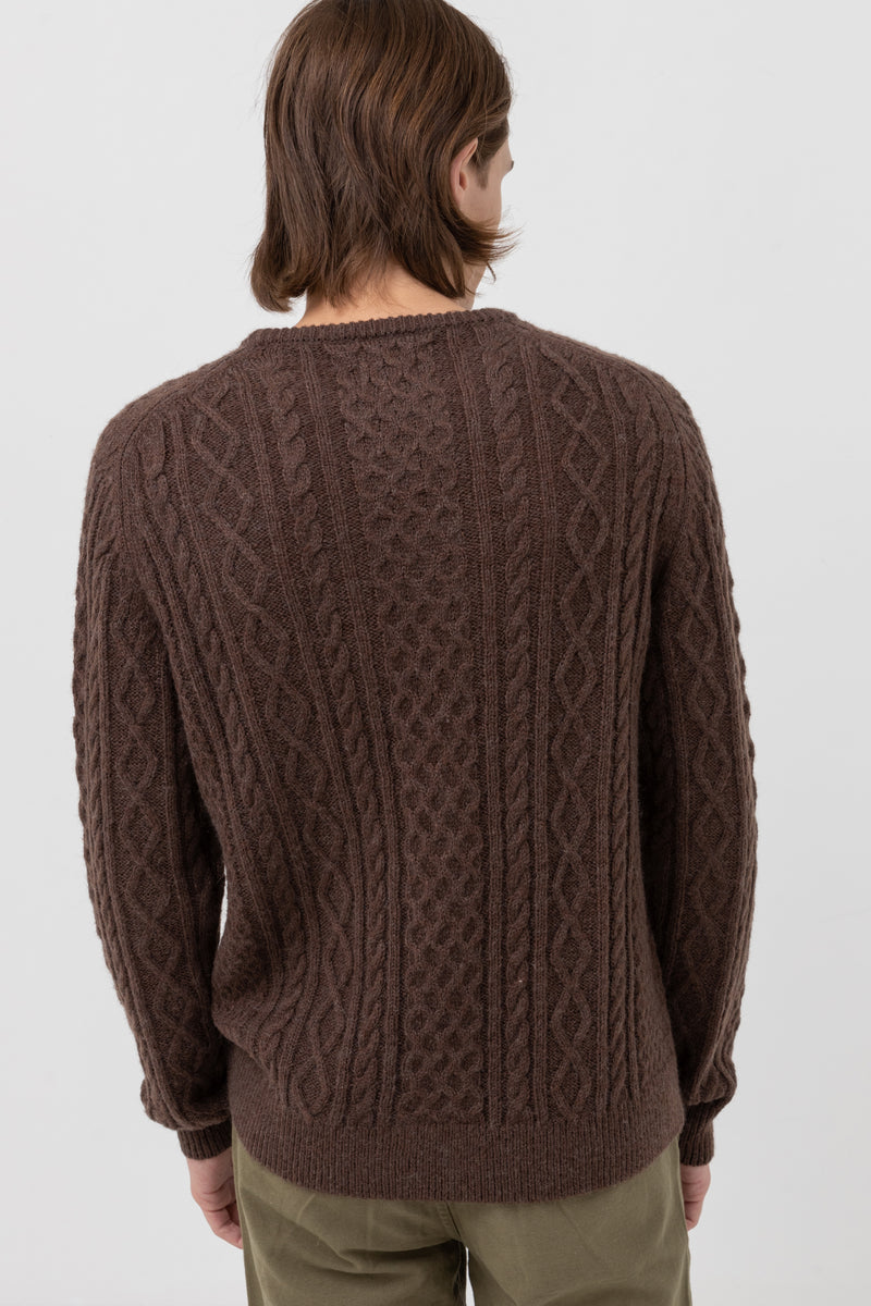 Mohair Fishermans Knit Brown