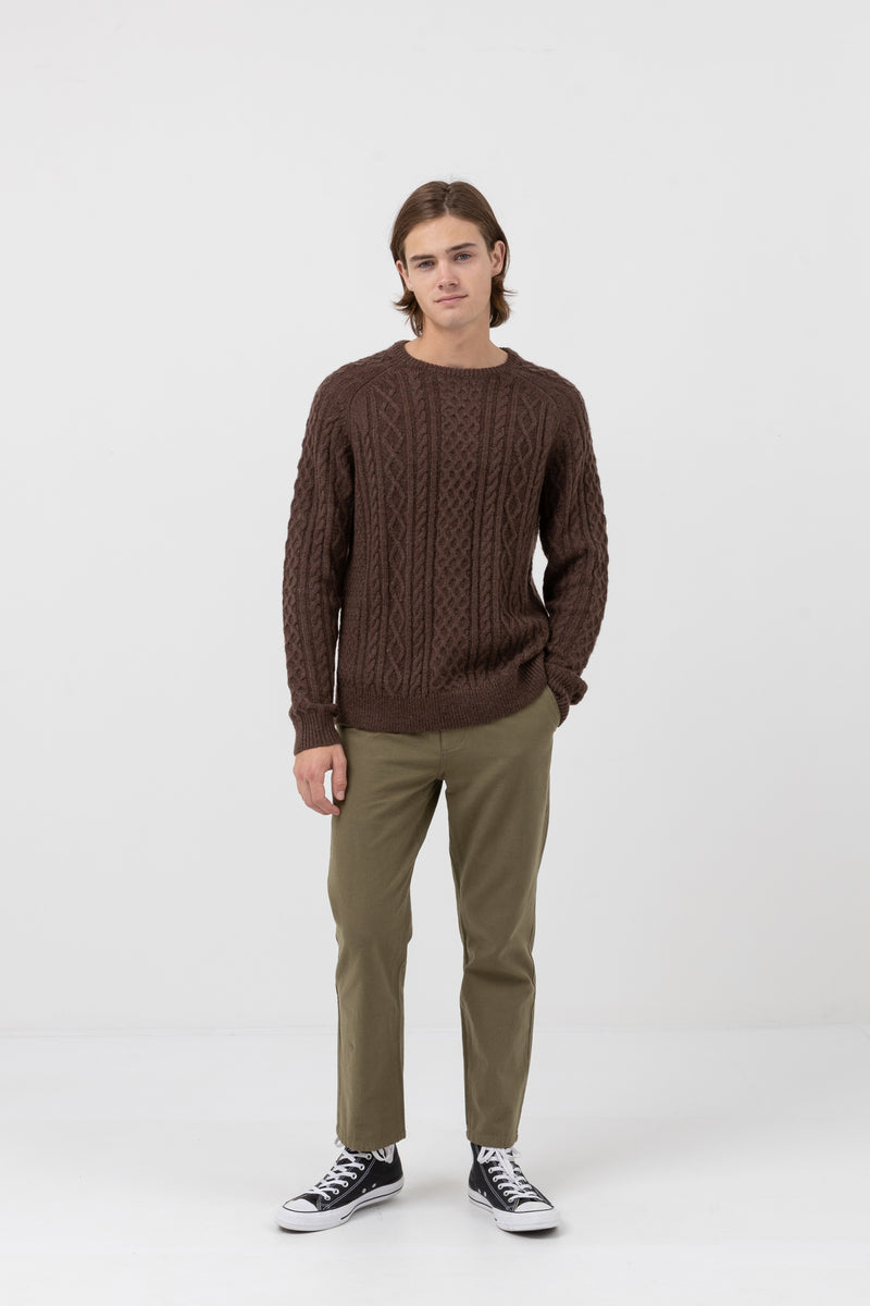 Mohair Fishermans Knit Brown