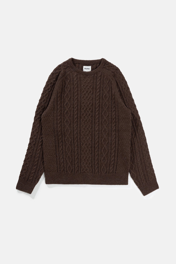 Mohair Fishermans Knit Brown