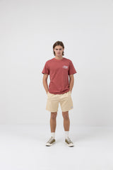 Livin Slub Ss T Shirt Vintage Red