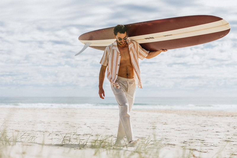 Vacation Stripe Ss Shirt Cedar
