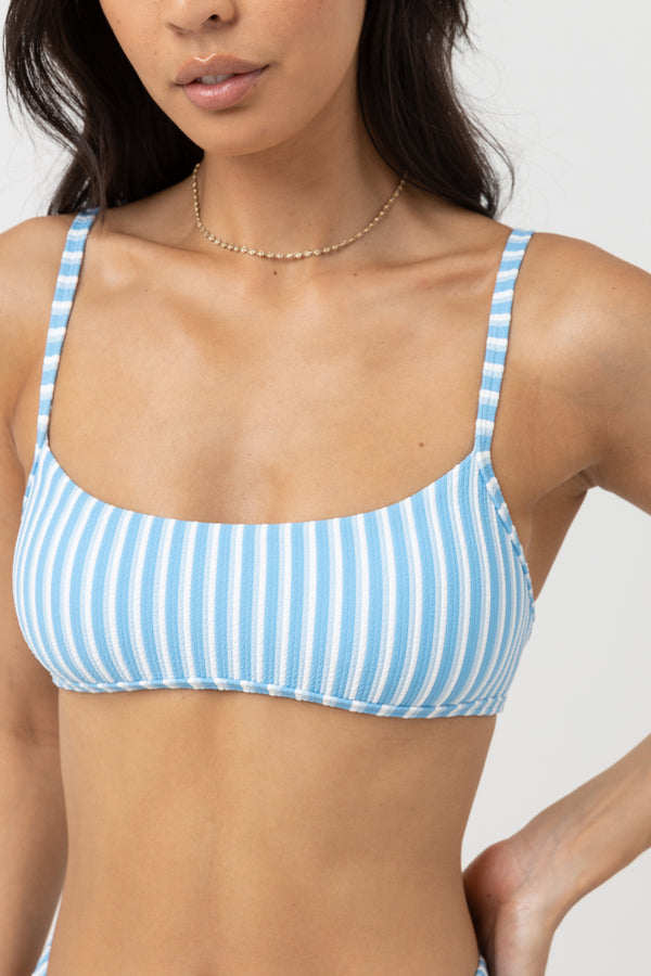Sunbather Stripe Crop Top Ocean