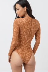 Nazare Paisley Long Sleeve One Piece Café