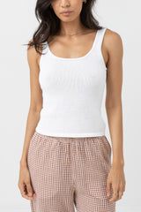 Cove Scoop Neck Tank White