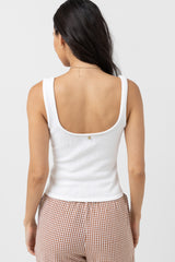 Cove Scoop Neck Tank White