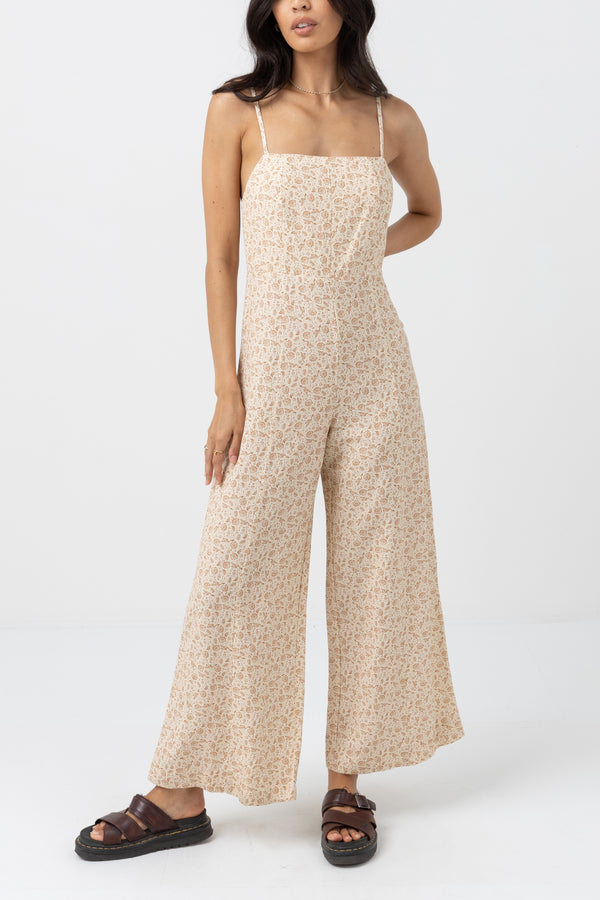 Nazare Paisley Wide Leg Jumpsuit Clay