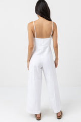 Andres Wide Leg Jumpsuit White