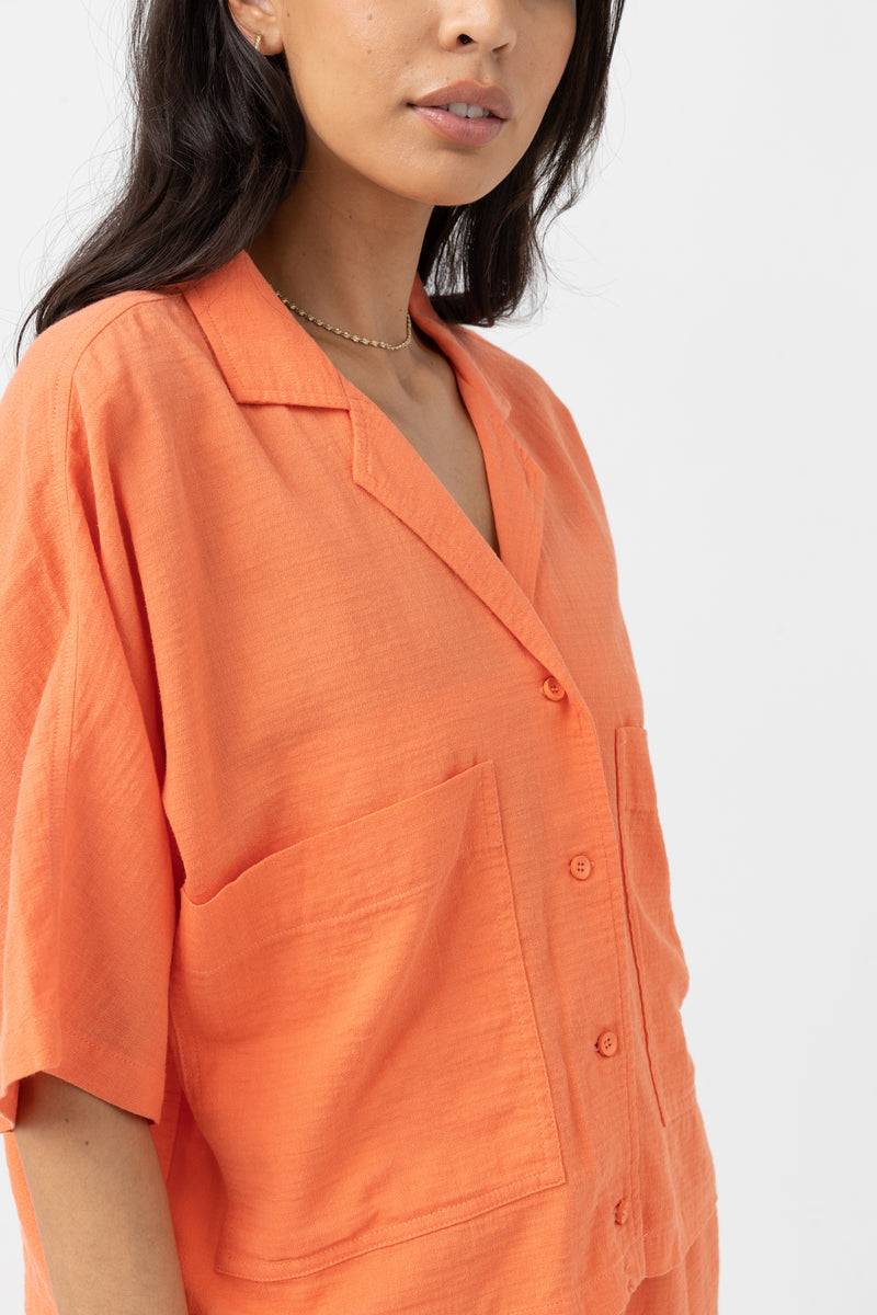 Blair Oversized Short Sleeve Shirt Orange