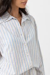 Amore Stripe Oversized Shirt Blue Stripe