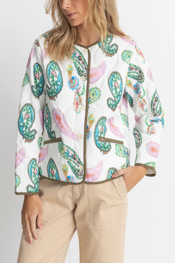 Brooklyn Paisley Quilted Jacket Natural