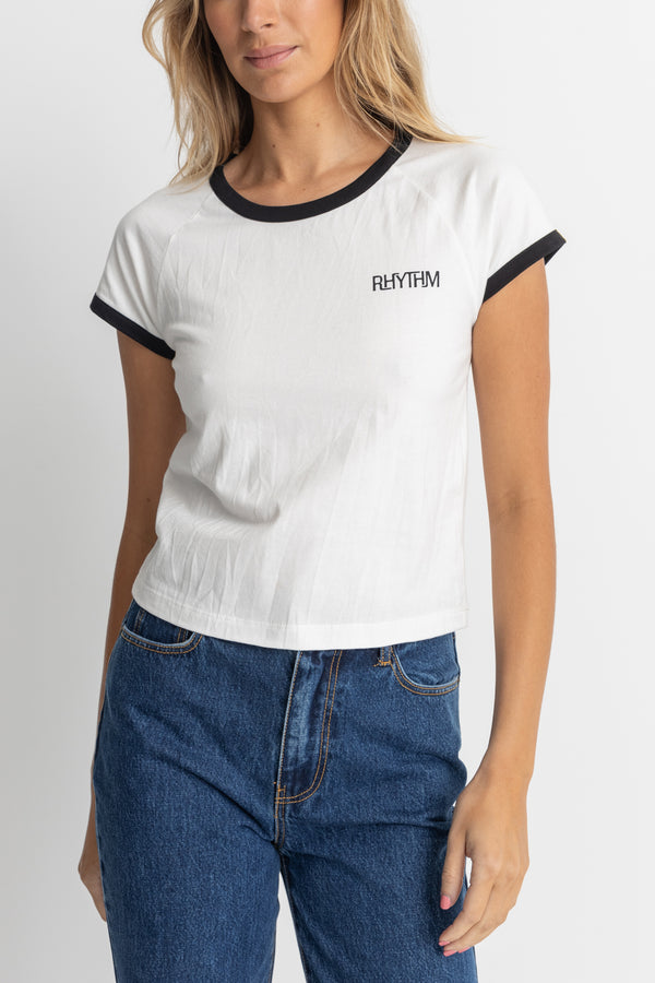 Rhythm Ringer T-Shirt Vintage White