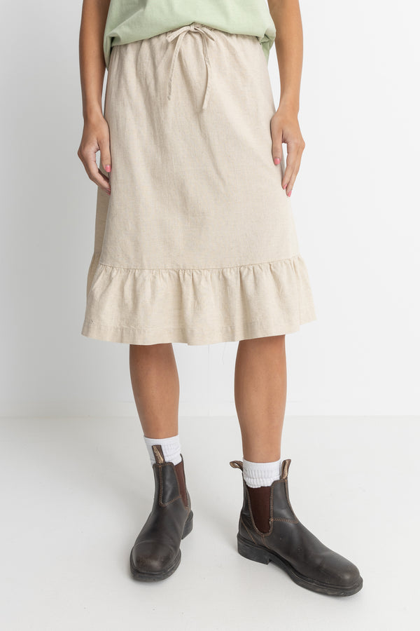 Jyoti Tiered Midi Skirt Natural