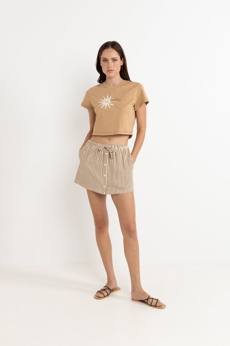 Rhythm Follow The Sun Crop Crew Tee