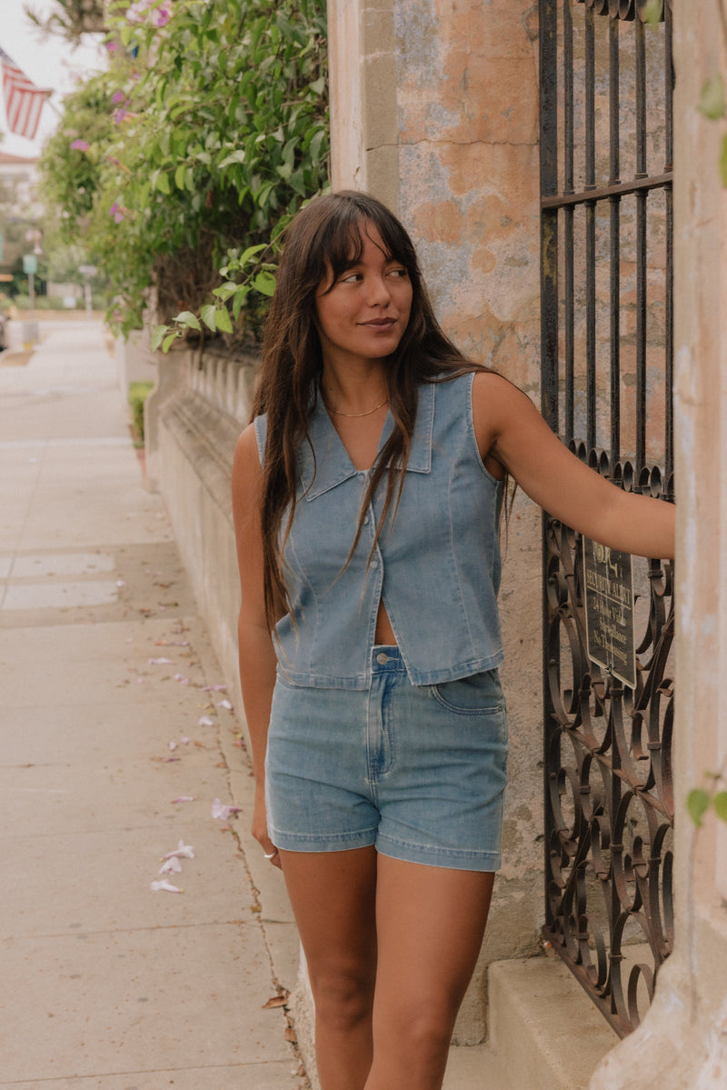 Romy High Rise Denim Short Denim