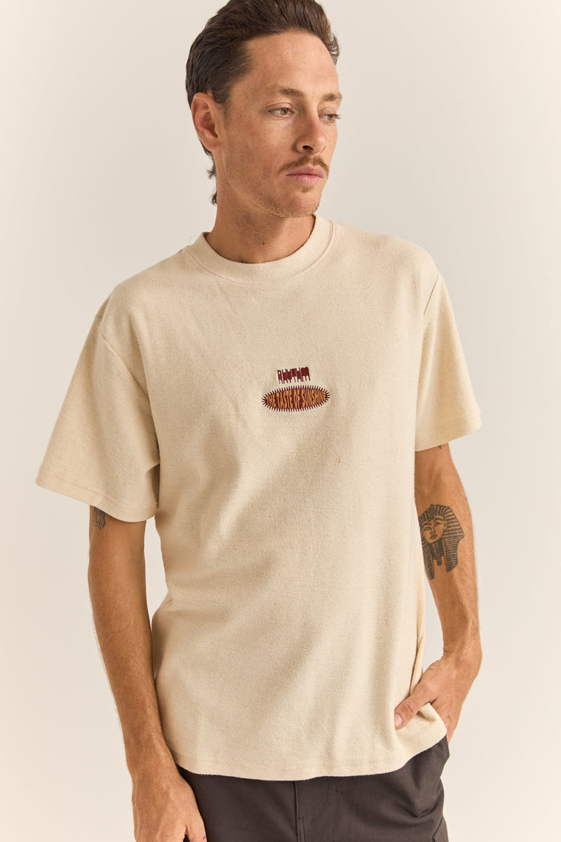 Embroidered Vintage Terry Ss T-Shirt Natural