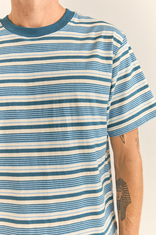 Vintage Stripe Ss T-Shirt Mineral Blue