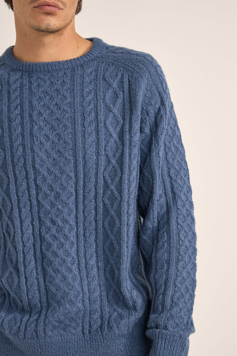 Mohair Fishermans Knit Slate