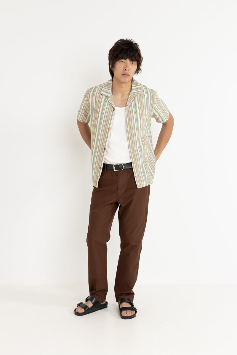 Vacation Stripe Ss Shirt Natural