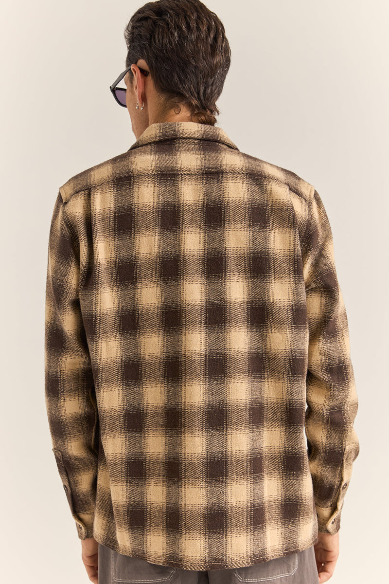 Plaid Ls Flannel Brown