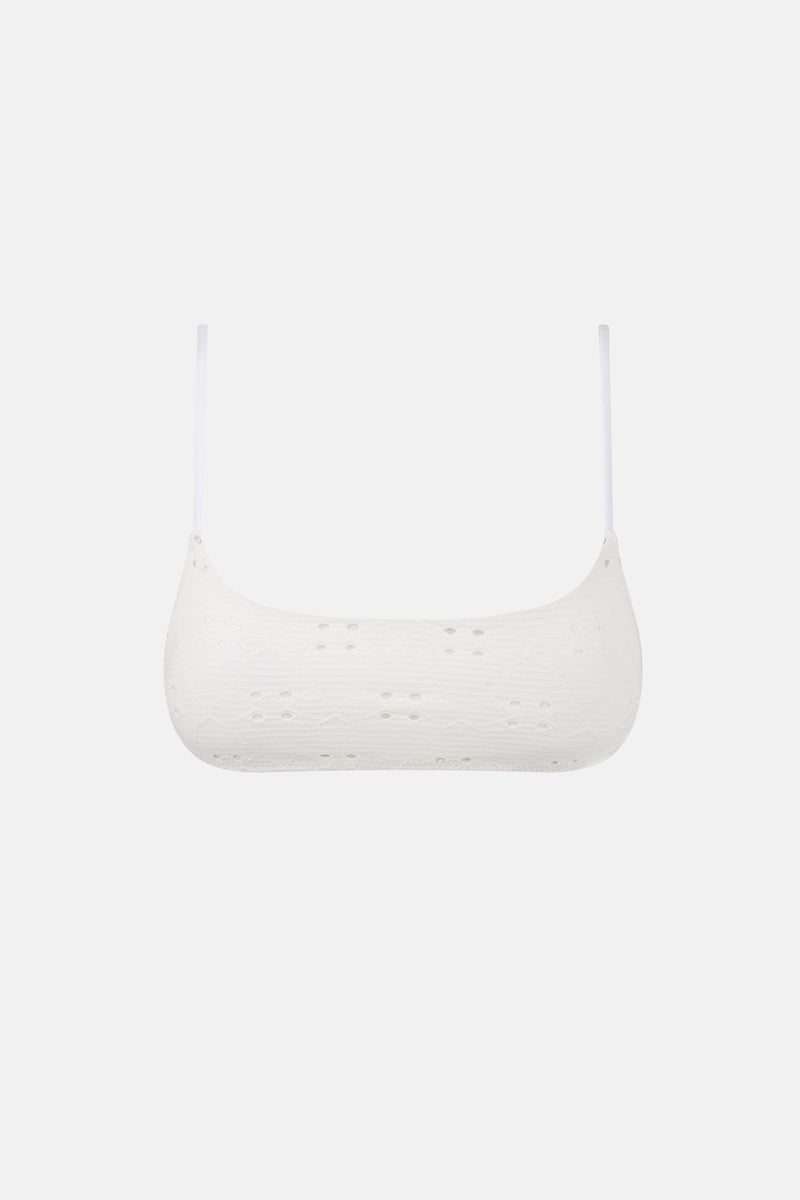 Brighton Eyelet Crop Top Ivory