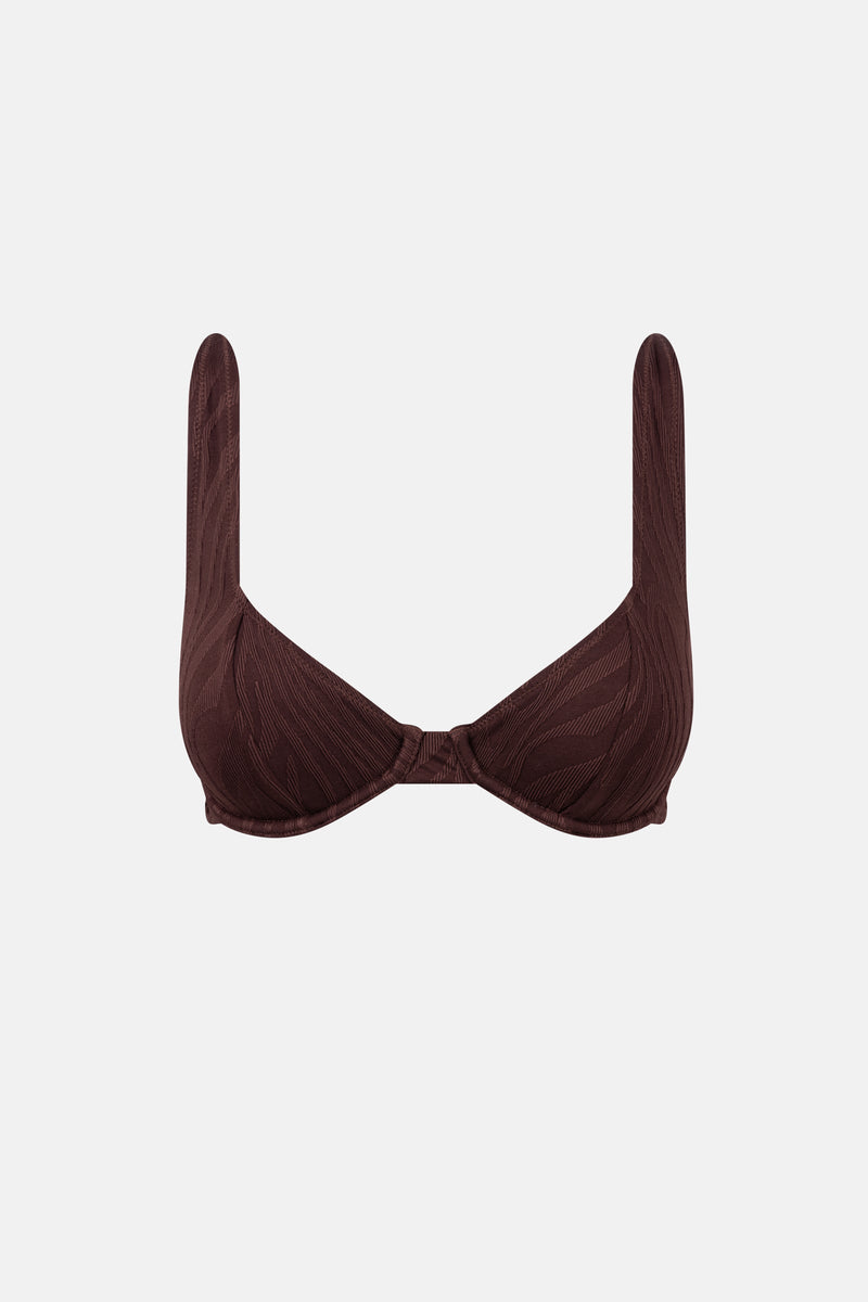 Amazon Panelled Underwire Top Chocolate