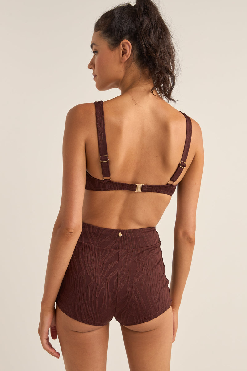 Amazon Panelled Support Underwire Top Chocolate