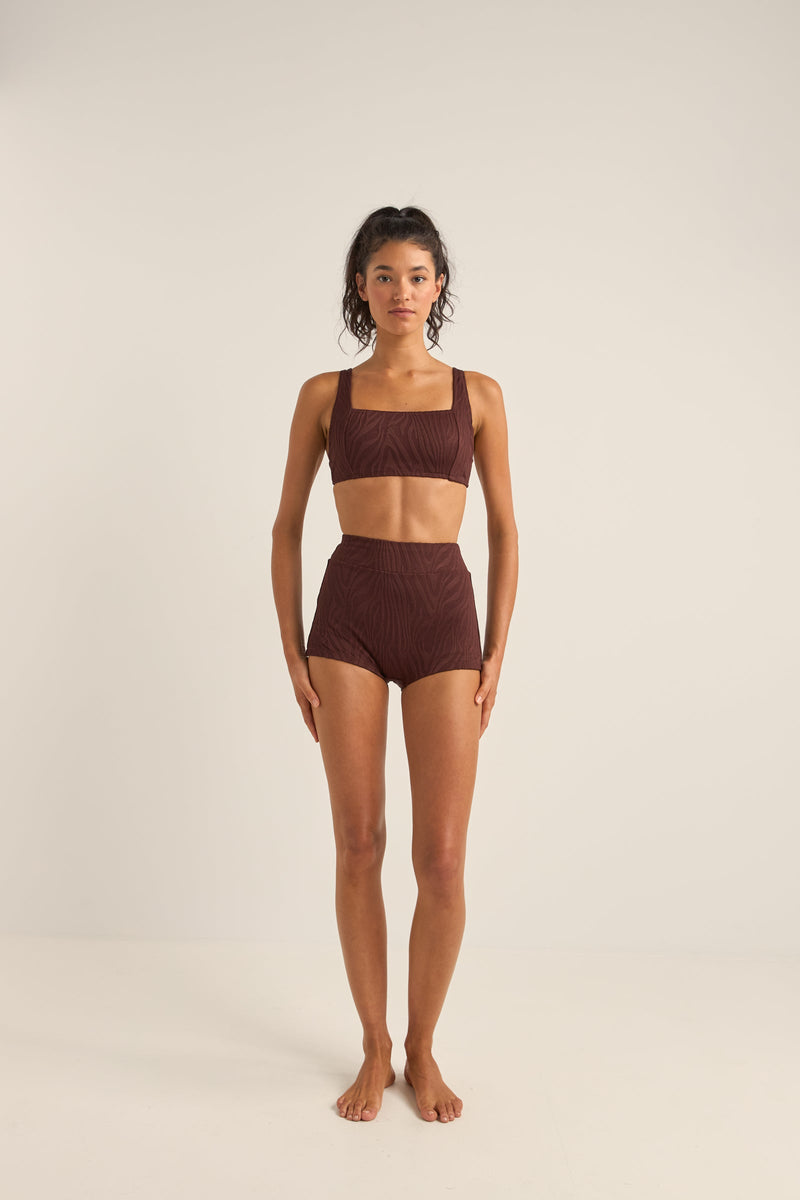 Amazon Panelled Support Underwire Top Chocolate