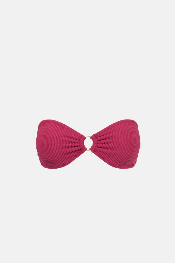 Isla Rib Ring Bandeau Top Sangria