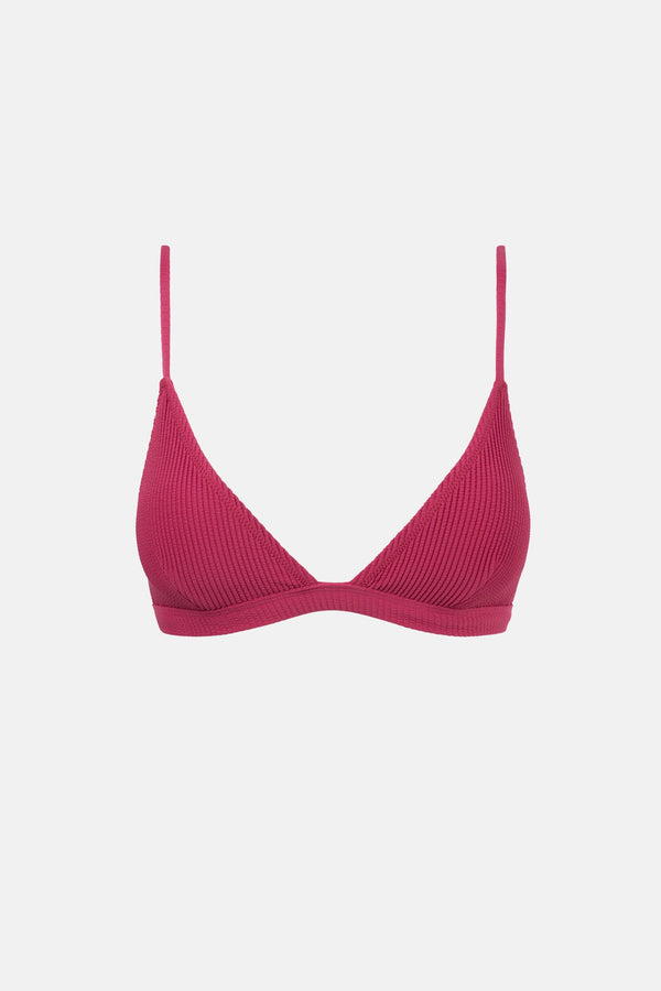 Isla Rib Bralette Top Sangria