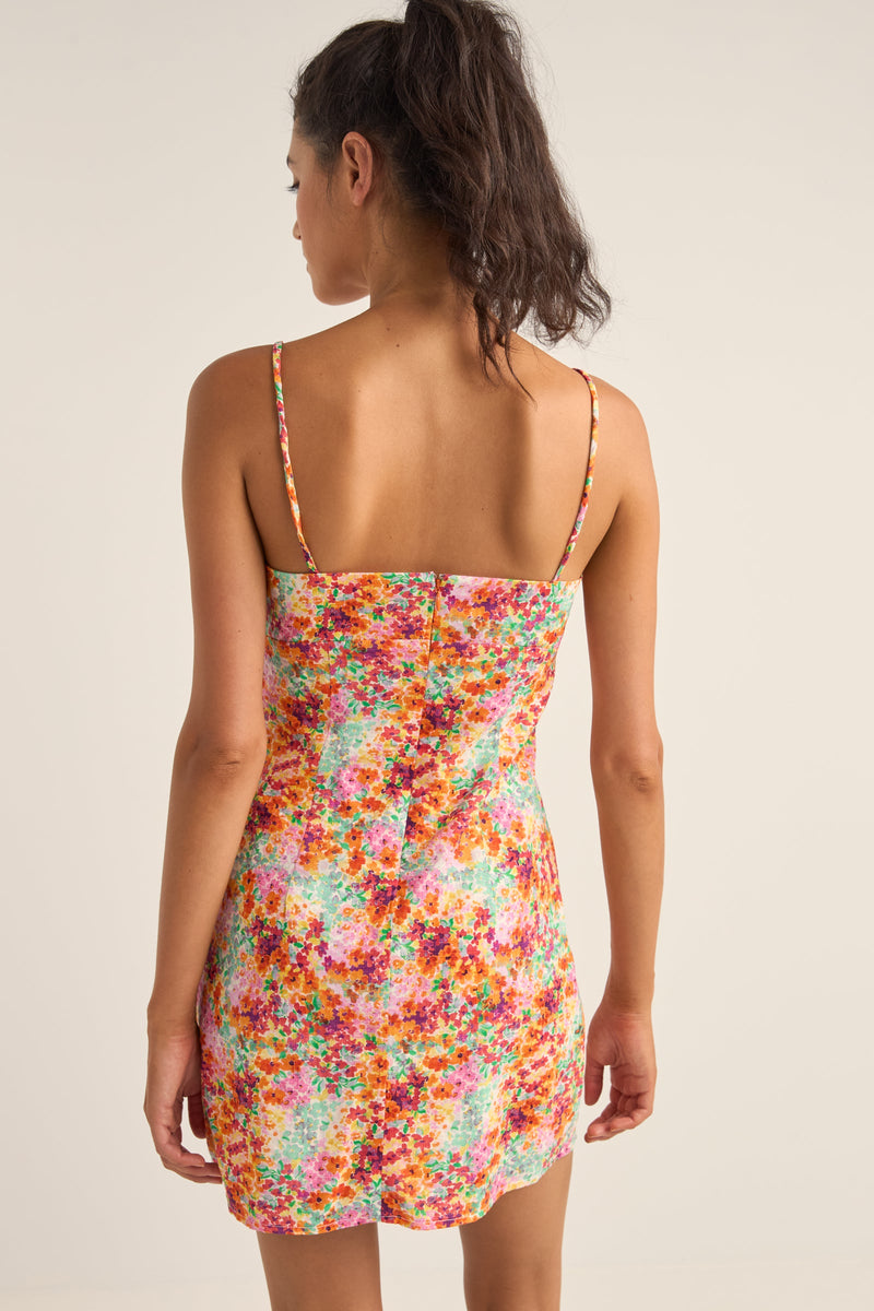 Sierra Floral Mini Dress Orange