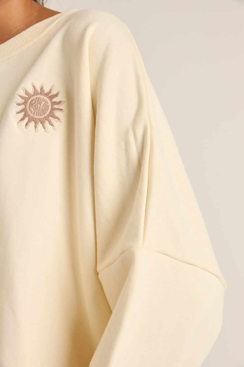 Sun Bleached Slouch Fleece Cream