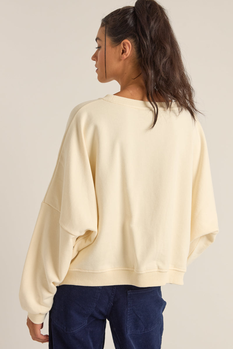 Sun Bleached Slouch Fleece Cream